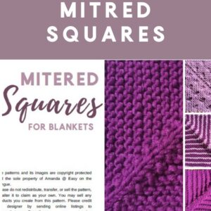 Collection of 6 Mitred Squares, Knitting Pattern Book