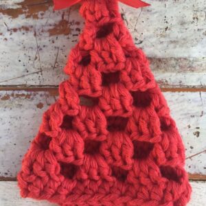 Red Hanging Crochet Christmas Tree